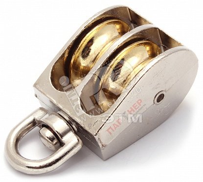 Блок для троса двойной 20мм металлический шкив (трос 6мм) оцинкованный