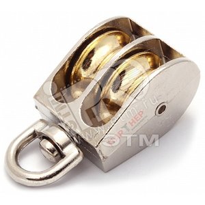 Блок для троса двойной 20мм металлический шкив (трос 6мм) оцинкованный