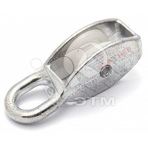 Блок для троса одинарный 15мм нейлоновый шкив (трос 5мм) оцинкованный