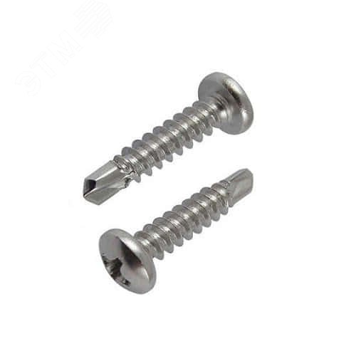 Саморез 3,9x38 DIN7504М с полукруглой головкой с буром на конце оцинкованная сталь (500шт)