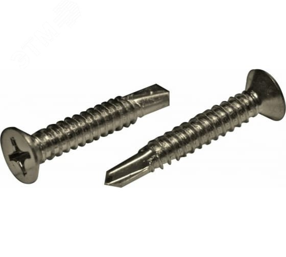 Саморез 3,9x25 DIN7504O с потайной головкой и буром на конце оцинкованная сталь