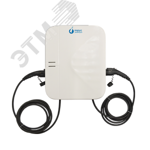 Зарядная станция электромобилей медленная на 2    коннектора (1 коннектор Type2 и 1 коннектор       Type1), одновременный заряд 2-х электромобилей    