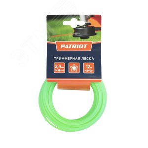 Леска  D 2,4 мм L 12 м (звезда, зеленая) 240-12-3, картонный подвес