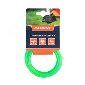 Леска  D 2,0 мм L 12 м (звезда, зеленая) 200-12-3, картонный подвес