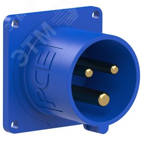 Вилка встраиваемая 16А/230V/1P+N+E/IP44, фланец 56x56