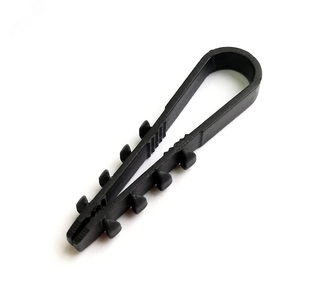 Дюбель-хомут 5-10мм для кругл. кабеля, черный (100шт).