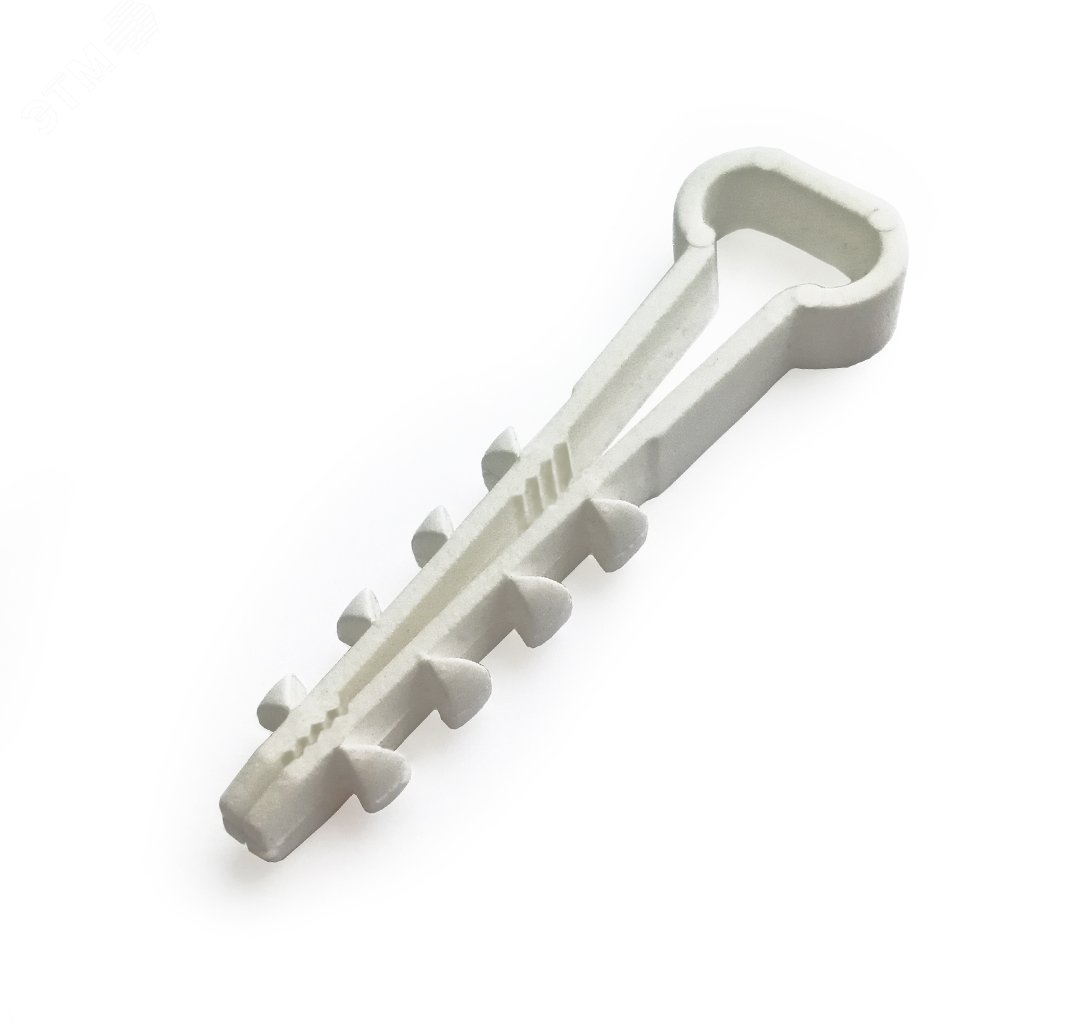 Дюбель-хомут 5-10мм для пл. кабеля, белый (100шт).