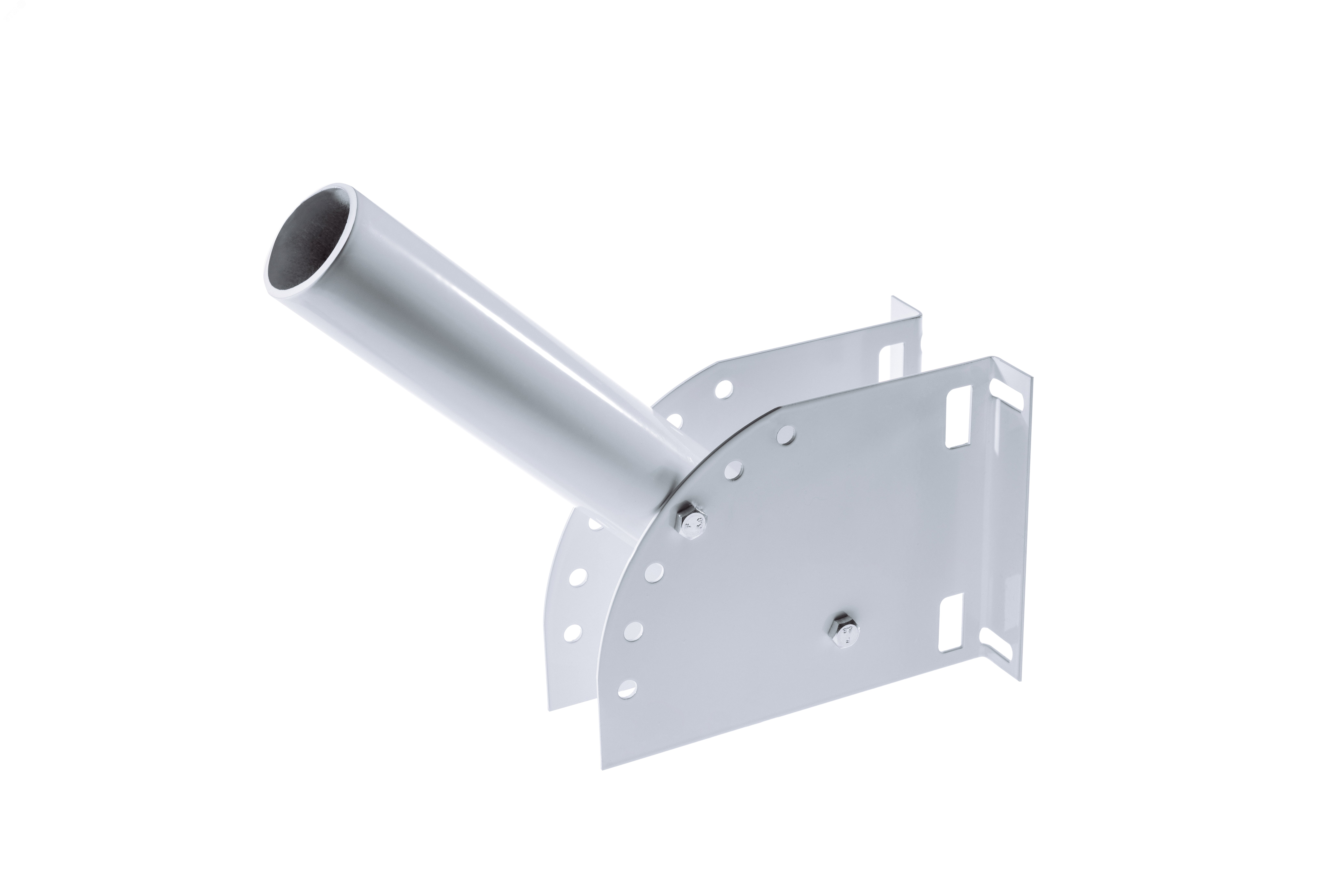 Кронштейн настенный и на столб монтажной лентой регулируемый угол наклона диаметр трубы 60мм белый для уличного светильника