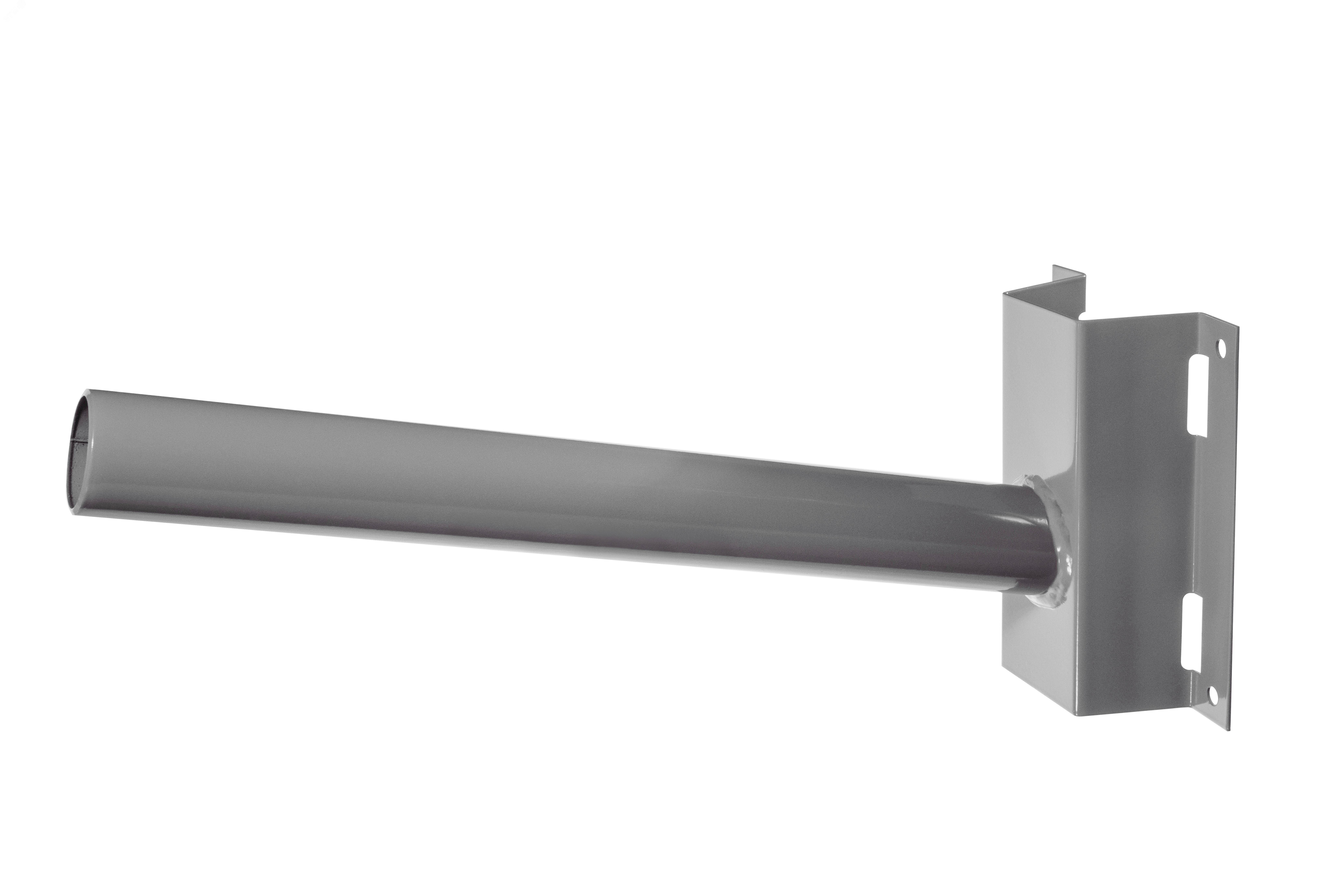 Кронштейн настенный и на столб монтажной лентой диаметр трубы 45мм серый для уличного светильника