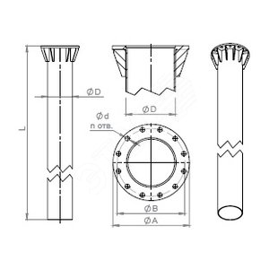 Закладная деталь фундамента для ОСф/ОГСф-0.7 (0.273х2.5х495х420х8х30)