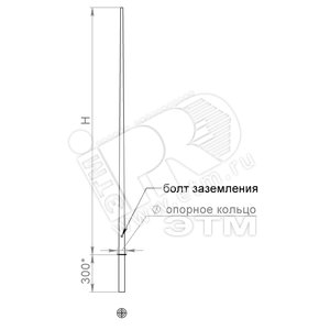 Молниеотвод встраиваемый H 2м под ОГК
