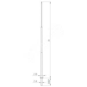 Молниеотвод встраиваемый H 1м под ОГК г.ц.