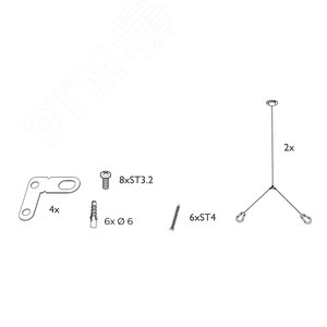 Аксессуар RC048Z Тросовый подвес Серый Алюминий 70 мм SME-2