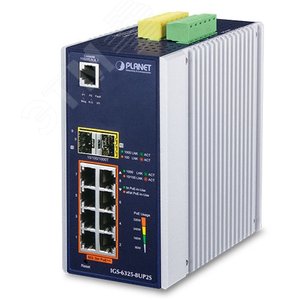 Коммутатор управляемый L3 PoE 8 портов 10/100/1000 Мб/с, 2хSFP, 1xRS232, 360 Вт