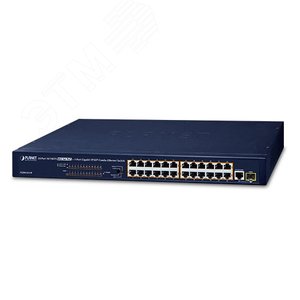 Коммутатор неуправляемый PoE 24 порта 10/100 Мб/с 1хSFP, 1хRJ45, 190 Вт