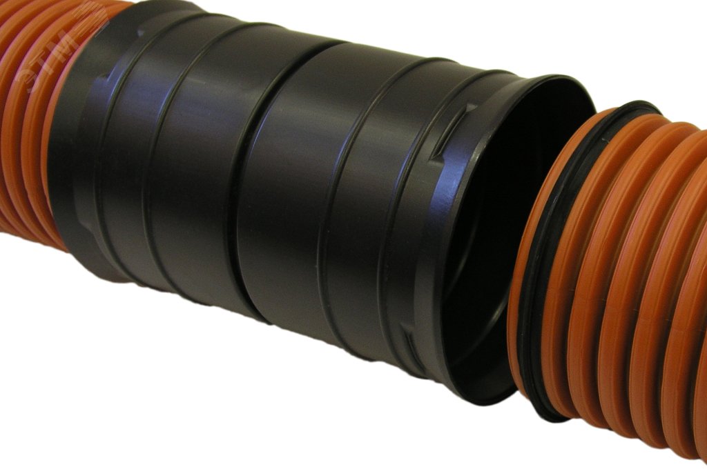 Муфта ПЭ для гофрированной трубы двухраструбная 200