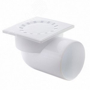 Трап 110 горизонтальный с пластиковой решеткой 150 х 150 мм