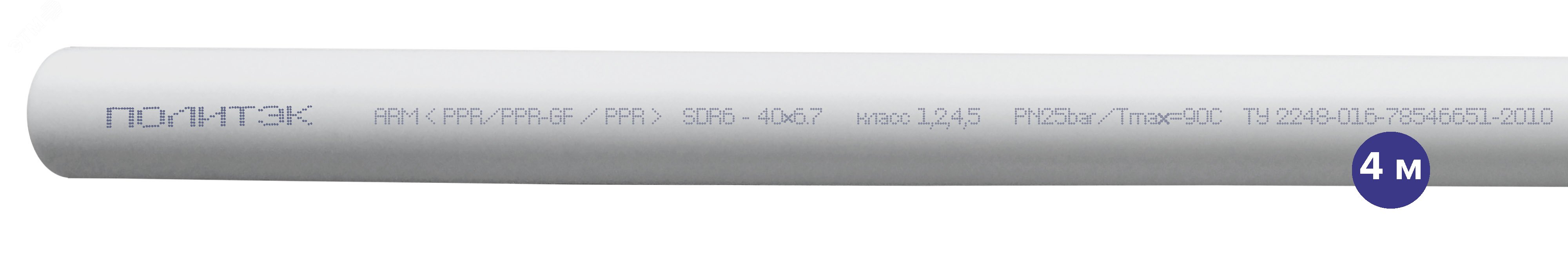 Труба полипропиленовая 40 х 6.7 SDR 6 PN 25 PPR армированная стекловолокном белая, хлыст 4м