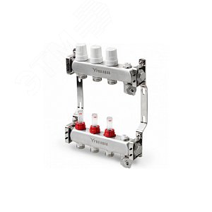 Блок коллекторный с расходомерами 6 выходов, 380 мм, 1 x 3/4