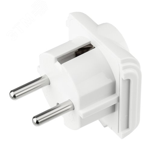 Адаптер сетевой (переходник) с универсальной на Евро вилку F/C2 'Квадрат' 10А б/з белый  (1 шт/уп)
