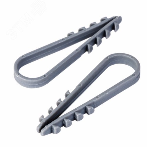 Дюбель-хомут нейлоновый 11-18 мм, круглый, серый (100 шт/уп)