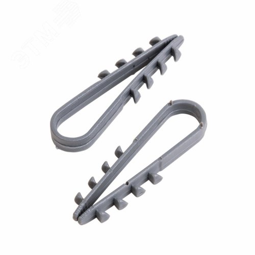 Дюбель-хомут нейлоновый 5-10 мм, круглый, серый (100 шт/уп)