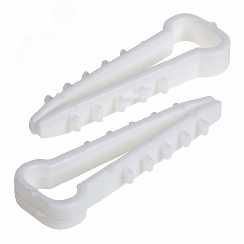 Дюбель-хомут нейлоновый 5-10мм прямоугольный белый (10 шт/уп)
