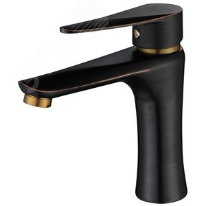 Смеситель для раковины ПСМ-301-5 STEEL нержавеющая сталь AISI-304 тип См-УмОЦБА Черный-бронза