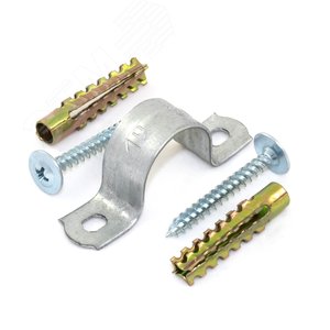 Комплекты для крепления ОКЛ с использованием самореза, дюбеля и скобы СМД 25-26 (100 шт/упак)