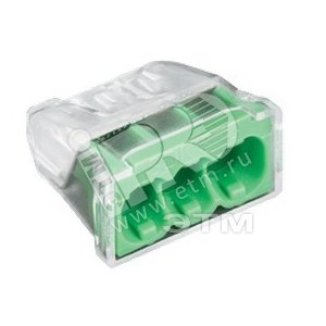 SDK 3  Клеммы на 3 проводника, 0,5-2,5 мм2 без пасты, зел. Tridonic (100 шт/уп)