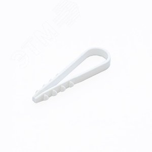 Дюбель-хомут для круглого кабеля d5-10 мм белый (10шт)