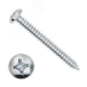 DIN 7981 Винт 4.8х25 C-H ZN самонарезающий с      полукруглой головкой крестообразный шлиц          оцинкованный