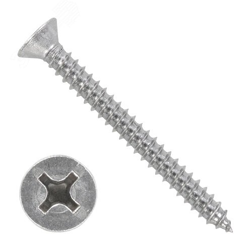 DIN 7982 Винт 3.9х13 C-H ZN самонарезающий с      потайной головкой крестообразный шлиц оцинкованный