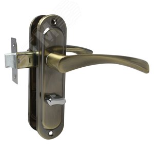 Защелка дверная правая с механизмом дополнительной фиксации изнутри, СТАНДАРТ ЗЩД 103/50 R AB бронза