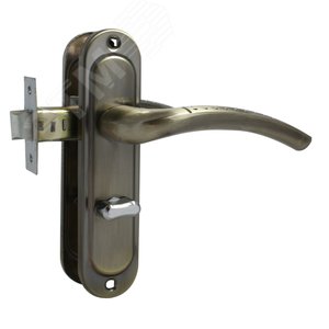 Защелка дверная правая с механизмом дополнительной фиксации изнутри, СТАНДАРТ ЗЩД 132/50 R AB бронза