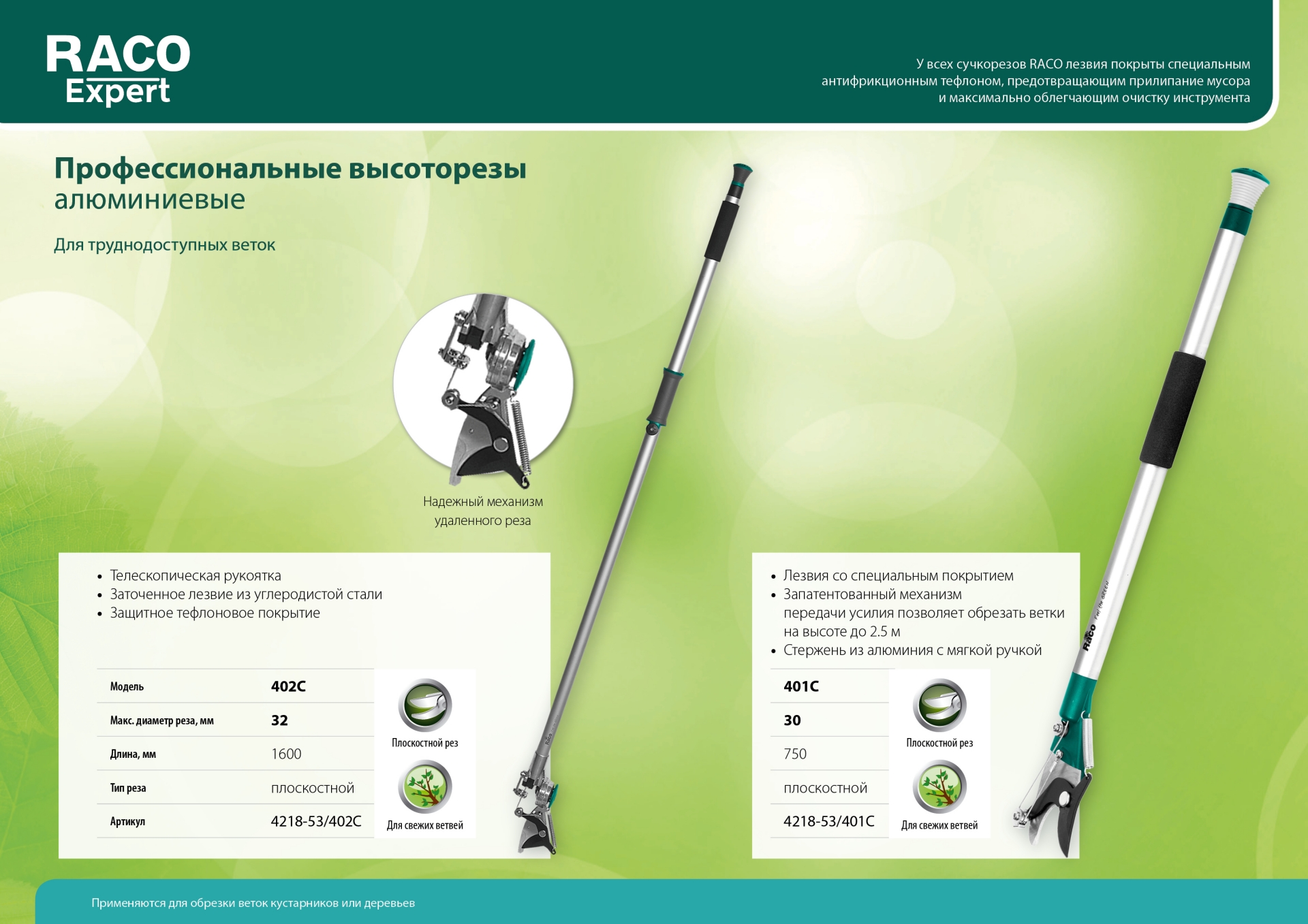 RACO 402C, 1610 мм, с алюминиевым корпусом, плоскостной высоторез (4218-53\402C)