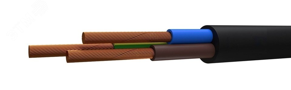 Провод ПВС 3х0.75 черный бухта 100м