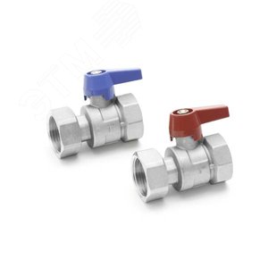 Комплект двух прямых никелированных шаровых кранов1' для коллекторов HKV/HLV