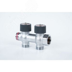 Коллектор распределительный G3/4 2 отвода G3/4 с  плавной регулировкой