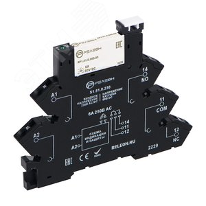 Интерфейсный модуль реле, 1 перекидной контакт 6А 230В AC/DC пружинные зажимы