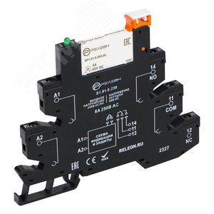 Интерфейсный модуль реле, 1 перекидной контакт 6А 230В AC/DC, винтовые зажимы