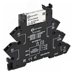 Интерфейсный модуль реле, 1 перекидной контакт, 6А, 24В AC/DC, пружинные зажимы