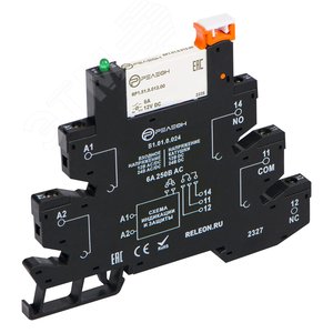 Интерфейсный модуль реле, 1 перекидной контакт 6А 12В AC/DC винтовые зажимы