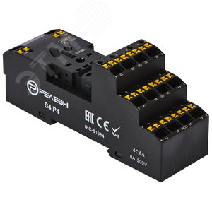 Розетка с push in клеммами для реле RP4.34 и модуля PM8, 10А