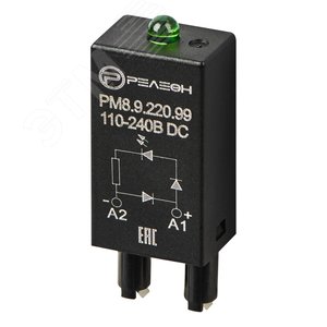 Модуль индикации и защиты, LED + Диод (+ A1), 110В/240В DC