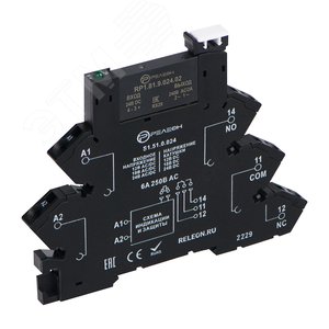 Интерфейсный модуль твердотельного реле 24В AC/DC выходная цепь 1НО 2А, 48-280В AC, переключение через 0, пружинные зажимы