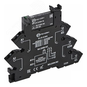 Интерфейсный модуль твердотельного реле, 1 НО 2А 24В AC/DC выходная цепь 5-60В DC, пружинные зажимы