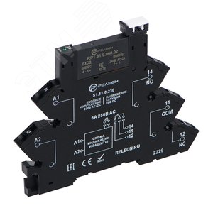 Интерфейсный модуль твердотельного реле 230В AC/DC выходная цепь 1НО 2А, 48-280В AC, переключение через 0, пружинные зажимы