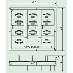 Розетка для печатного монтажа реле RP7.32, PR7.33