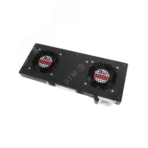 Модуль вентиляторный, 2 вентилятора с терморегулятором, чёрный